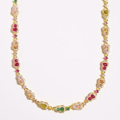 Fortune's Chalice: Gourd-Cut Tourmaline Gemstone Necklace Set