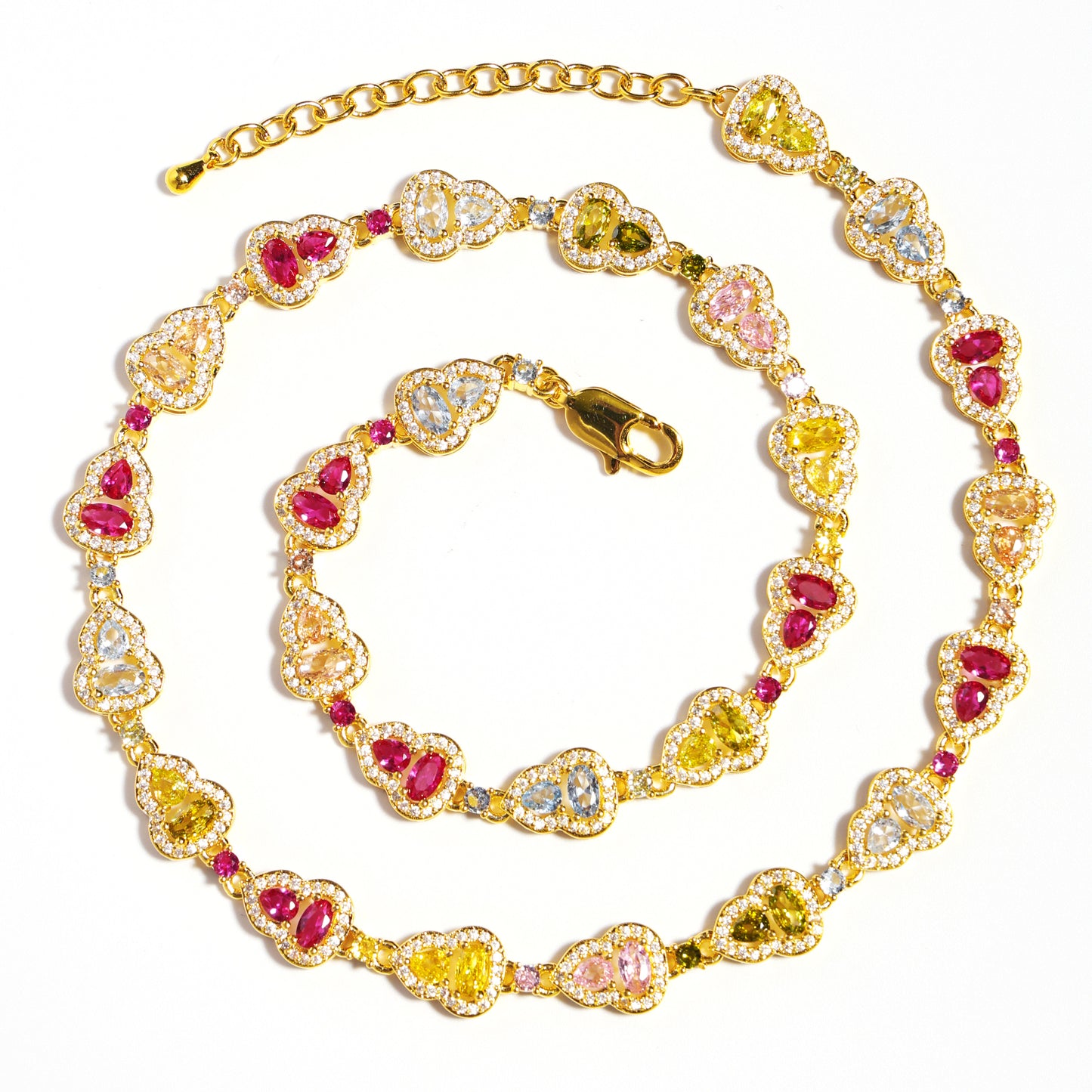 Rainbow Gourd Tourmaline Gemstone Bracelet