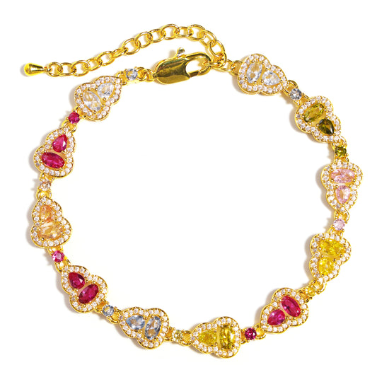 Rainbow Gourd Tourmaline Gemstone Bracelet