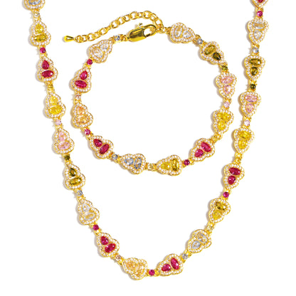 Rainbow Gourd Tourmaline Gemstone Bracelet