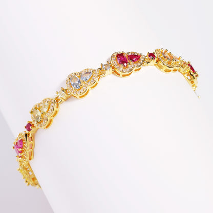 Rainbow Gourd Tourmaline Gemstone Bracelet