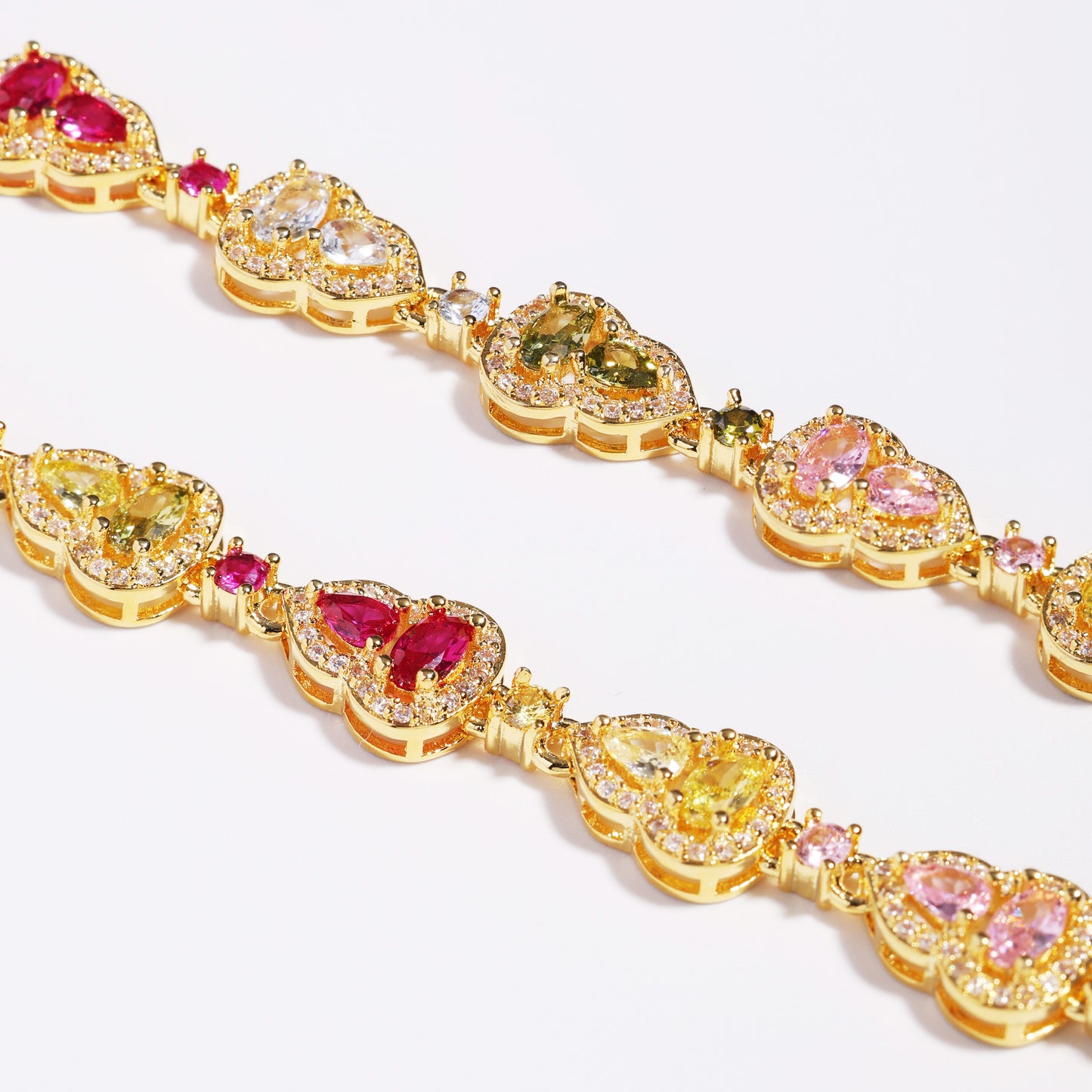Fortune's Chalice: Gourd-Cut Tourmaline Gemstone Necklace Set