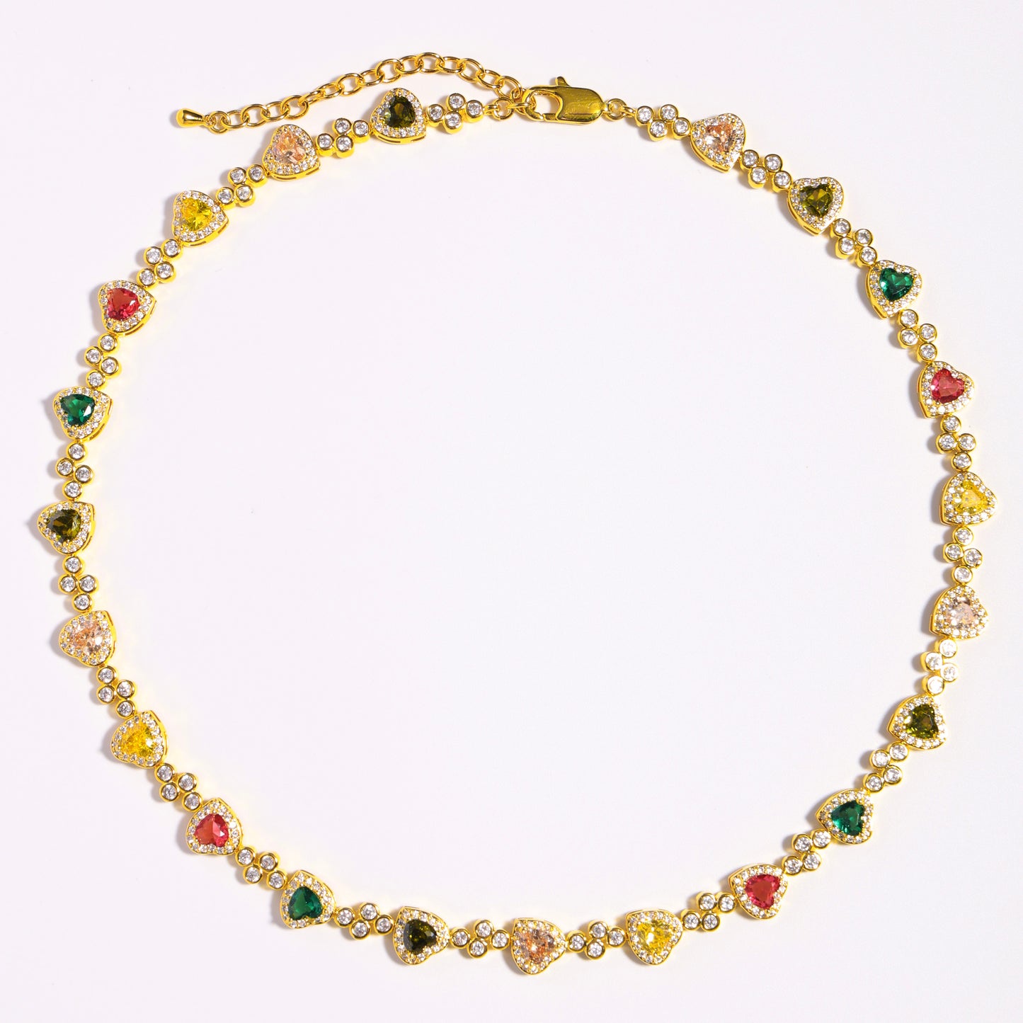 Heart Shaped Tourmaline Gemstone Necklace