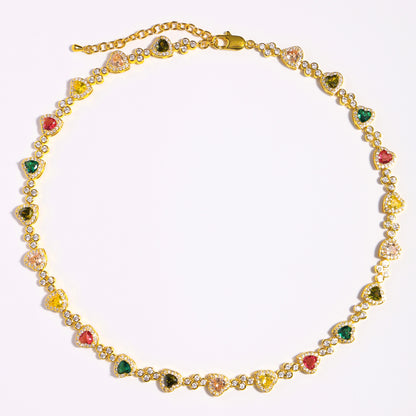 Heart Shaped Tourmaline Gemstone Necklace