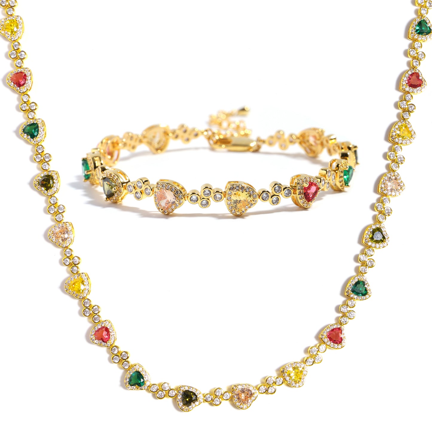 Heart Shaped Tourmaline Gemstone Necklace