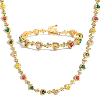 Heart Shaped Tourmaline Gemstone Necklace
