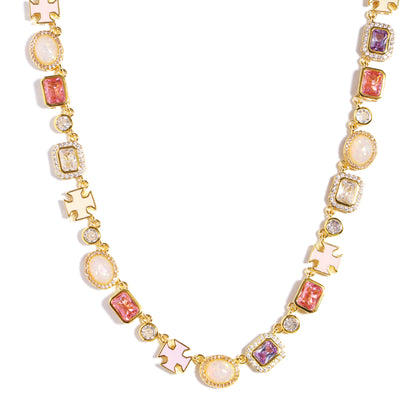 Mystic Pink & Purple Color Sapphire Gemstone Bracelet