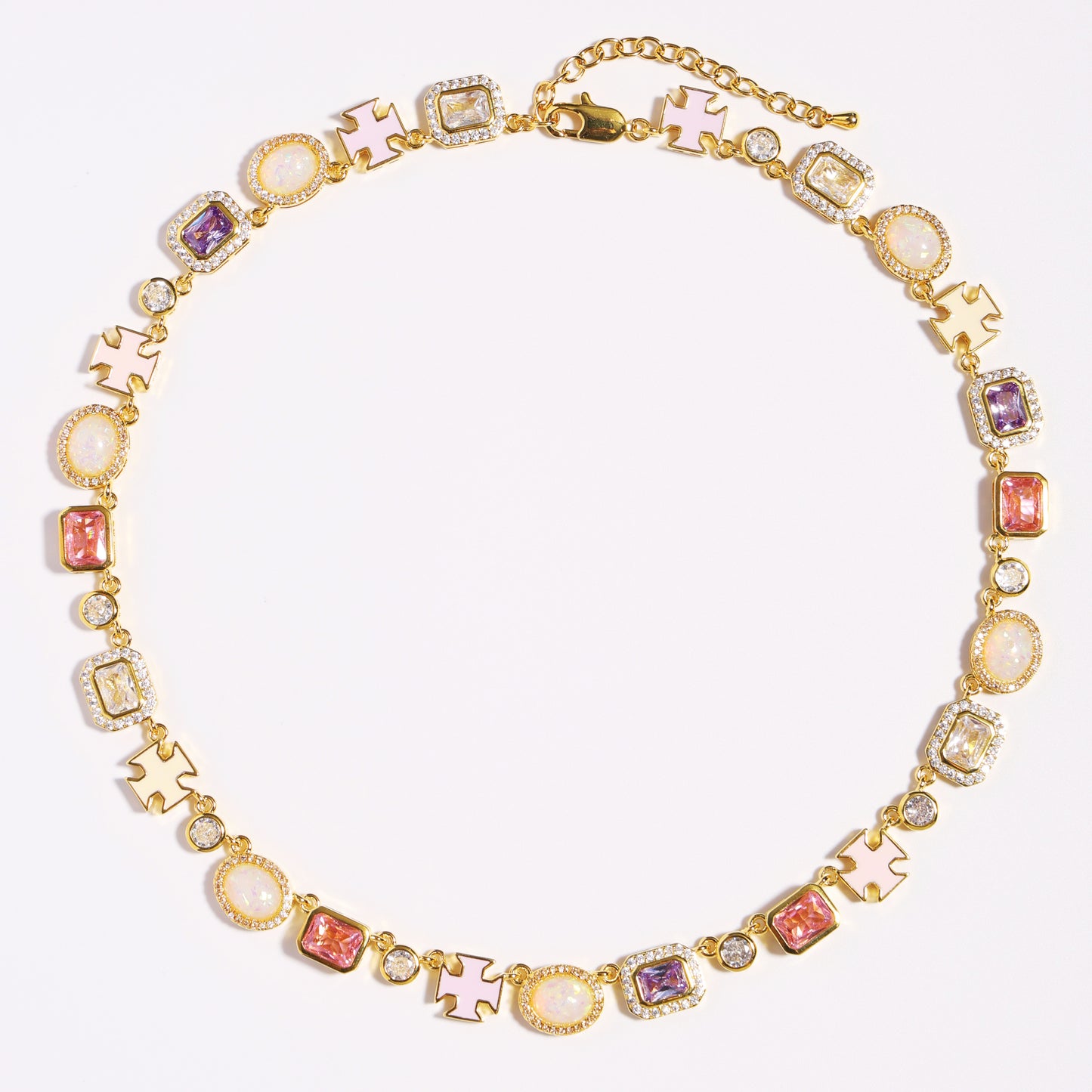 Mystic Pink & Purple Color Sapphire Gemstone Bracelet