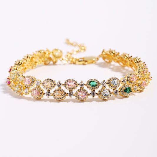 Twin-Row Star Tourmaline Gemstone Bracelet