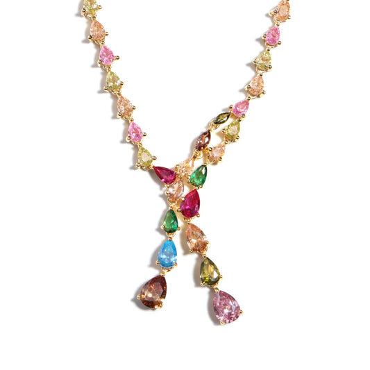 Dazzling Y-Frame Tourmaline Gemstone Necklace
