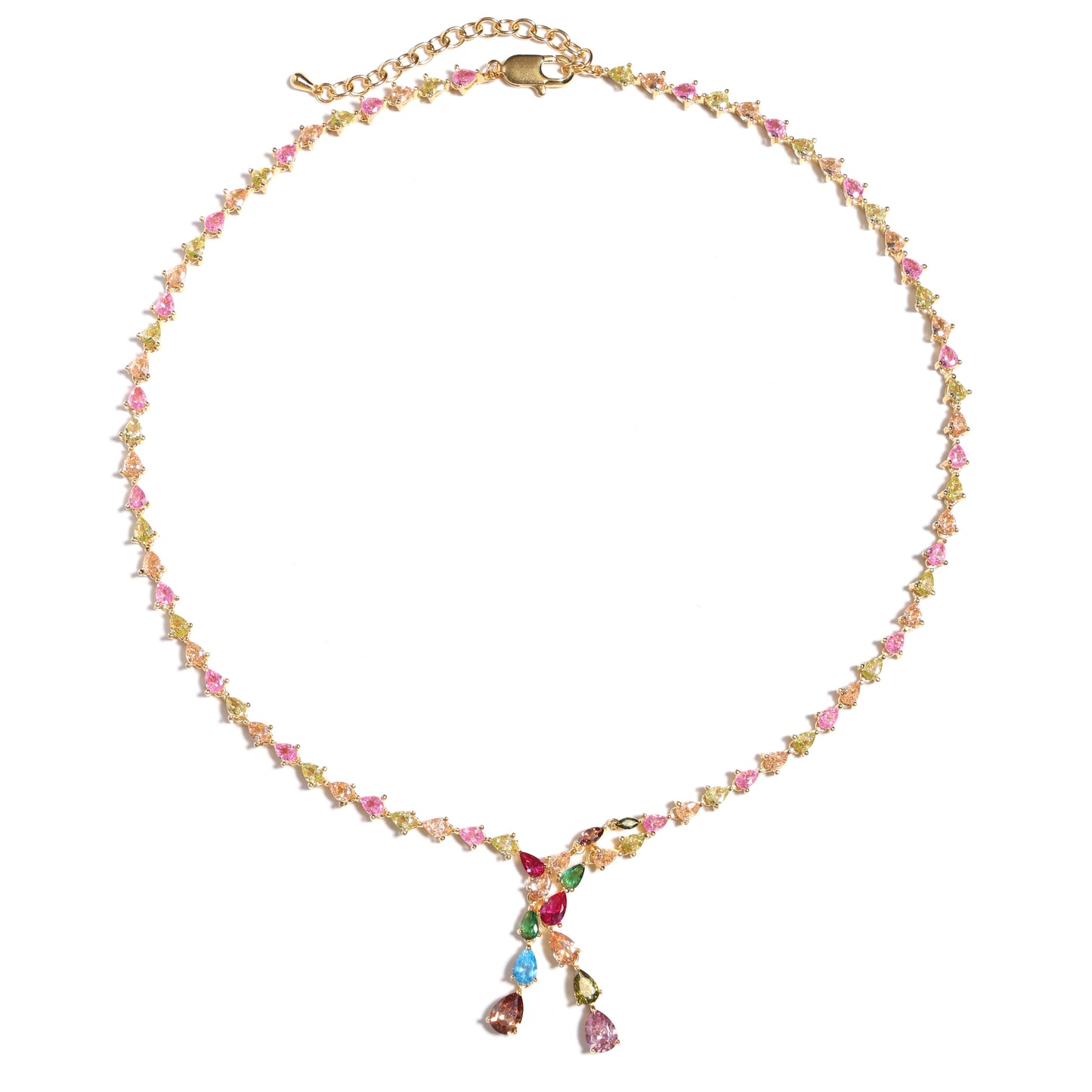 Dazzling Y-Frame Tourmaline Gemstone Necklace