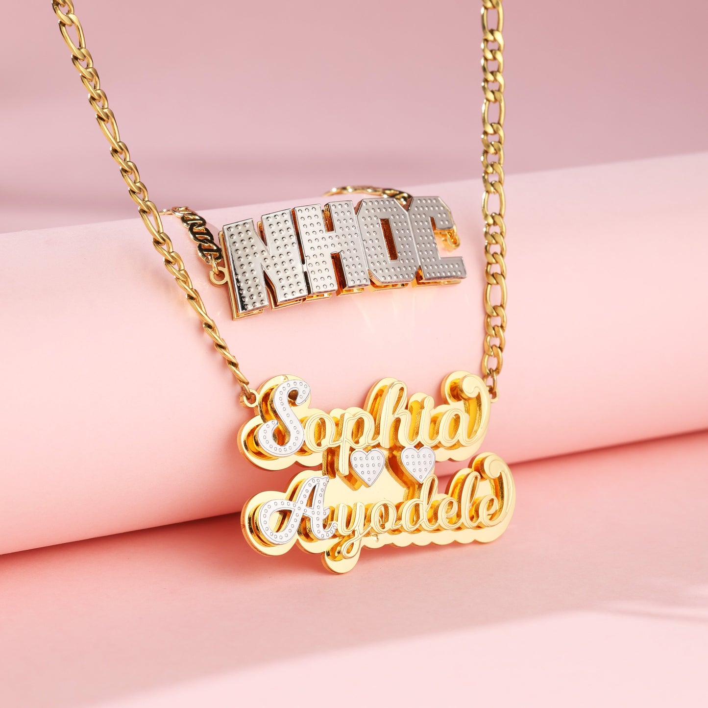 Custom Kids Name Bracelet and Necklace Jewelry Set