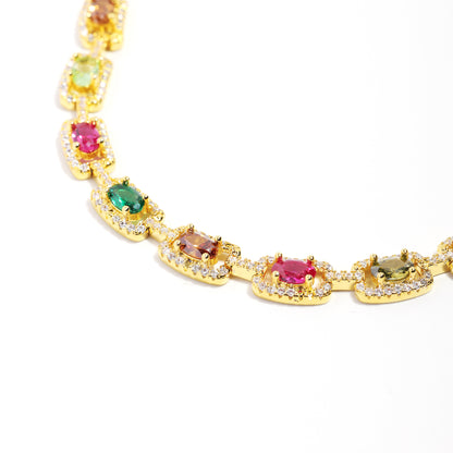 Prism Square-Cut Tourmaline Gemstone Necklace