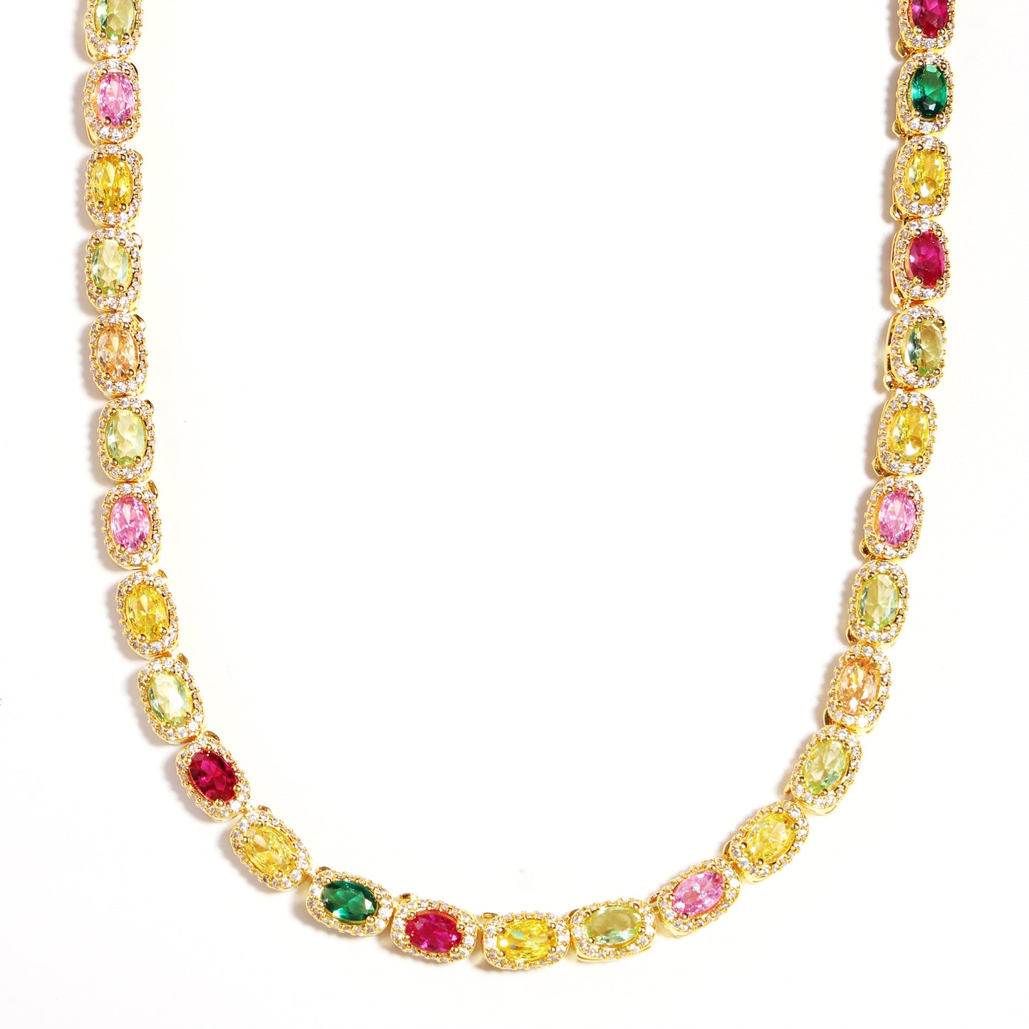 Victorian Oval-Cut Tourmaline Gemstone Necklace