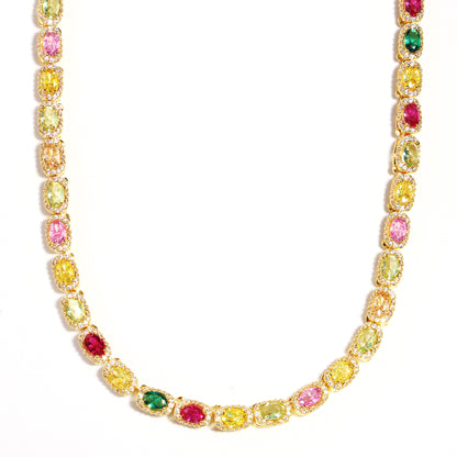 Victorian Oval-Cut Tourmaline Gemstone Necklace