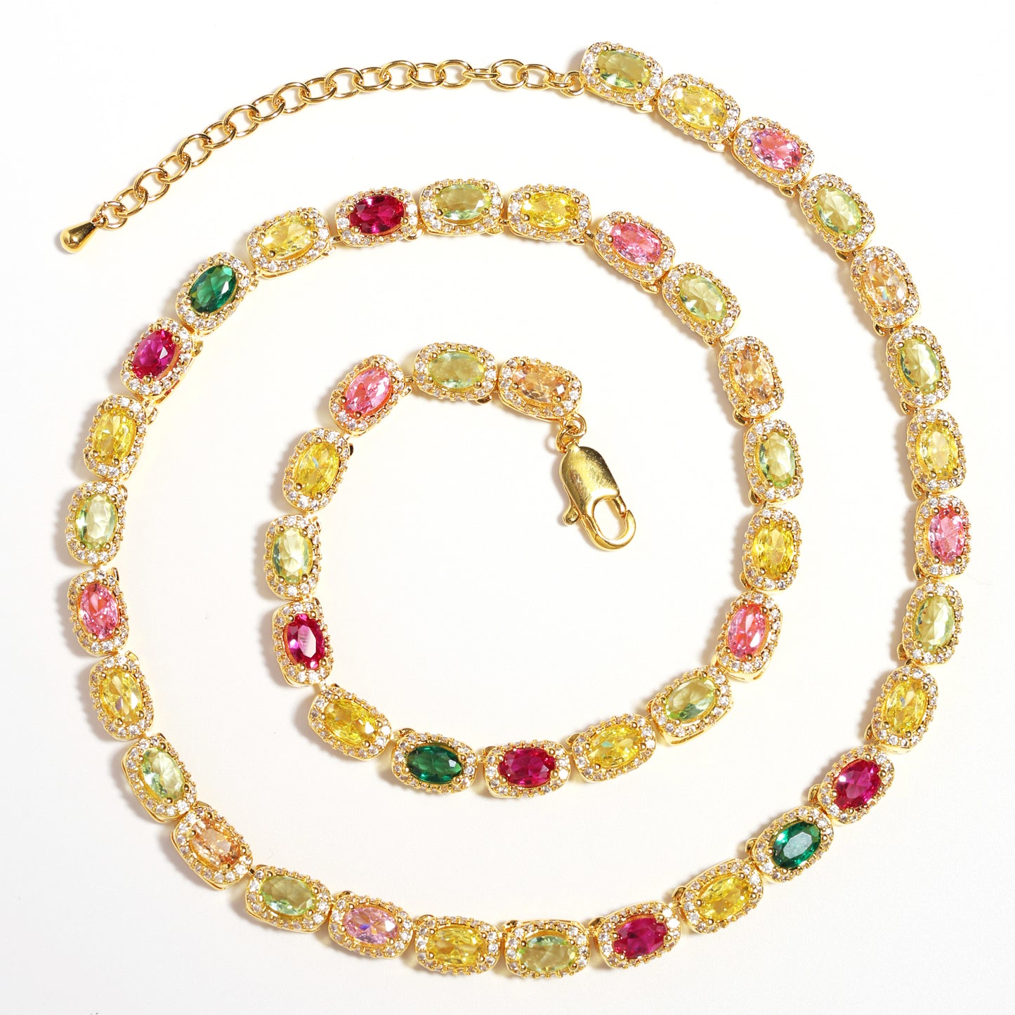Victorian Oval-Cut Tourmaline Gemstone Necklace
