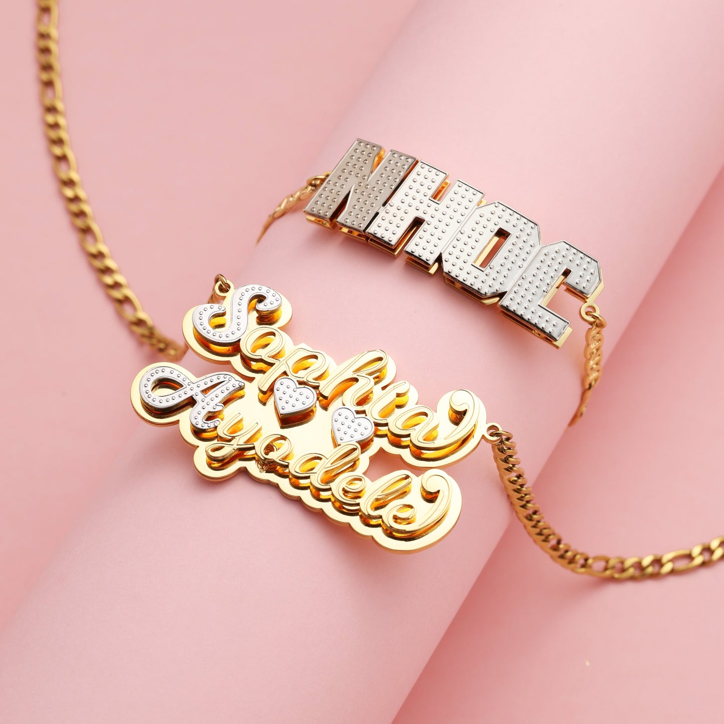 Custom Kids Name Bracelet and Necklace Jewelry Set
