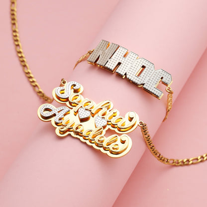 Custom Kids Name Bracelet and Necklace Jewelry Set