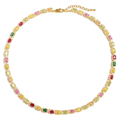 Victorian Oval-Cut Tourmaline Gemstone Necklace