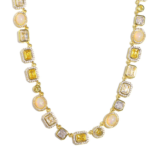 Gilded Yellow Sapphire Gemstone Necklace