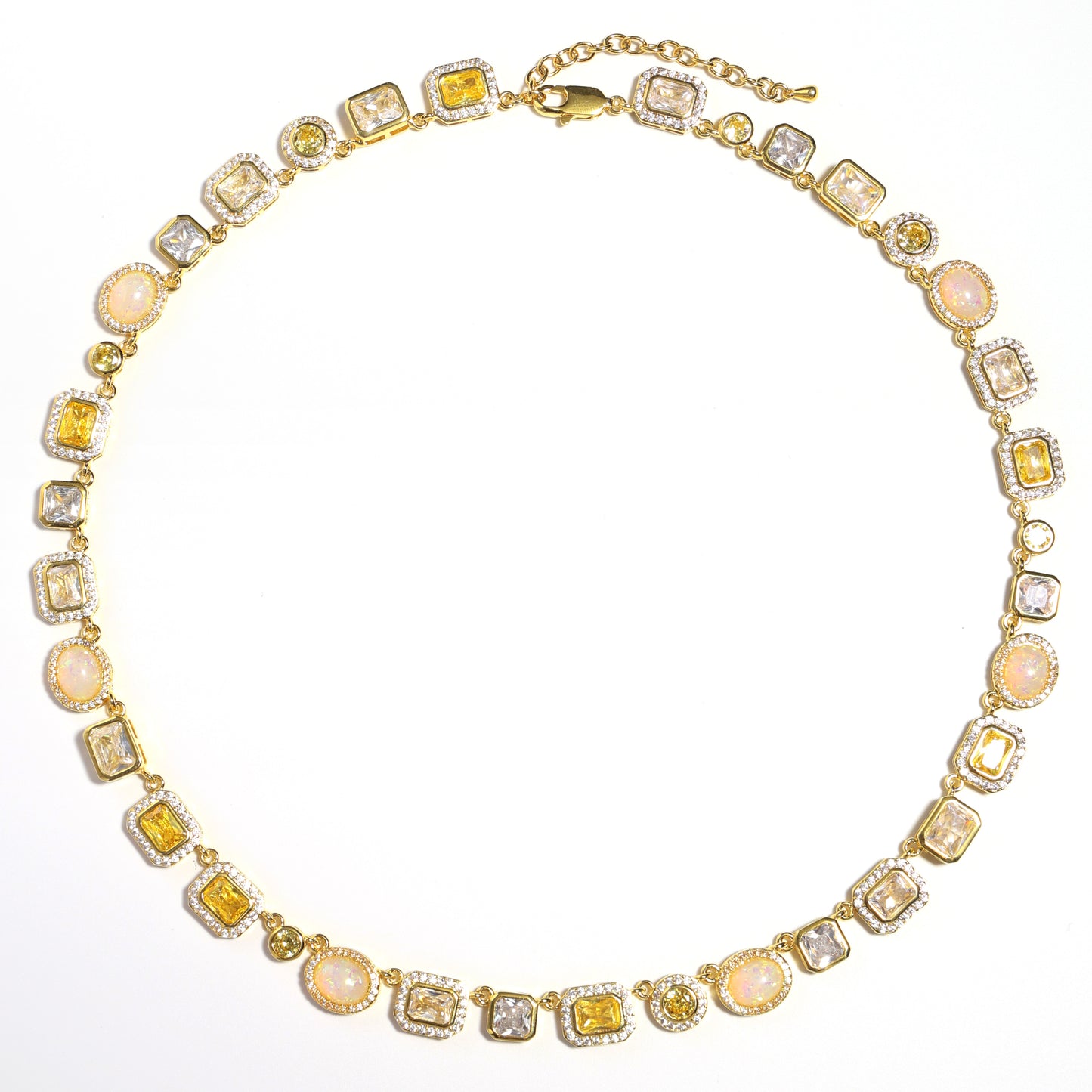 Gilded Yellow Sapphire Gemstone Necklace Set