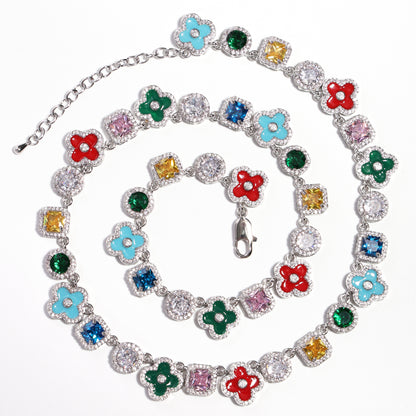 Mosaic Garden Gemstone Set ( Necklace＆ Bracelet)