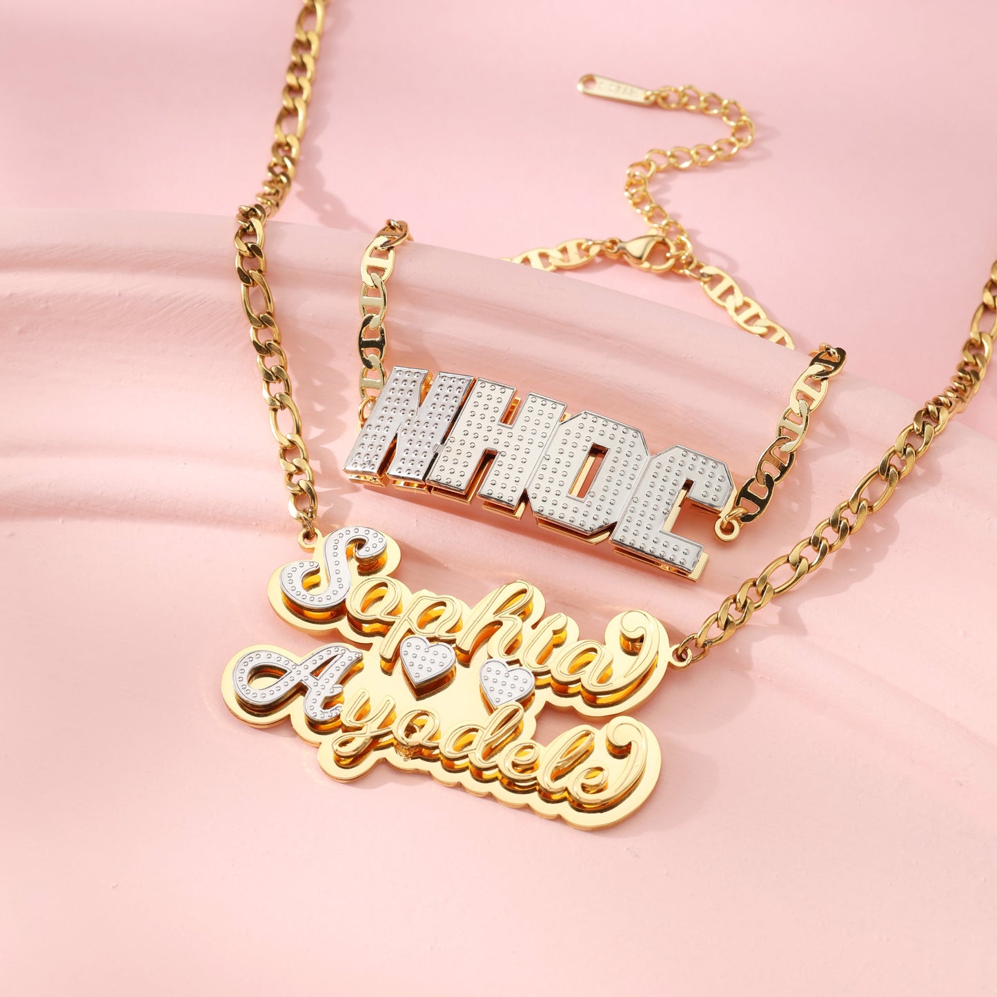 Custom Kids Name Bracelet and Necklace Jewelry Set