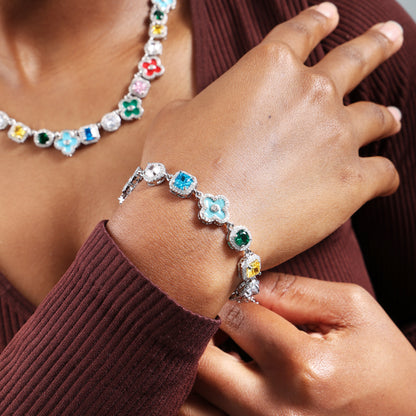 Mosaic Garden Gemstone Set ( Necklace＆ Bracelet)