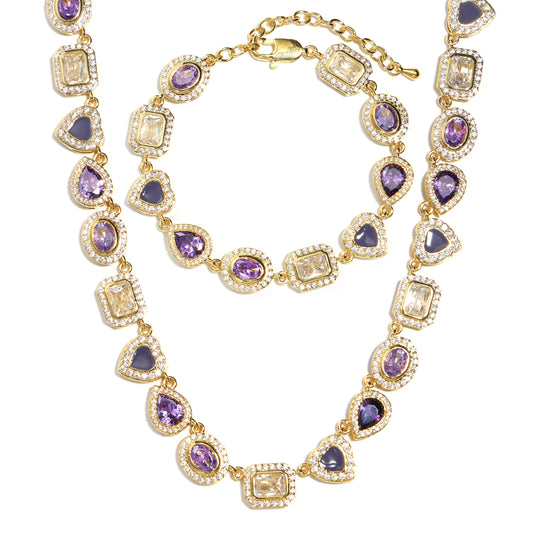 Lavender Dream Purple Gemstone Set ( Necklace＆ Bracelet)