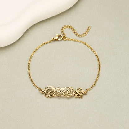 Dainty Birth flower bracelet