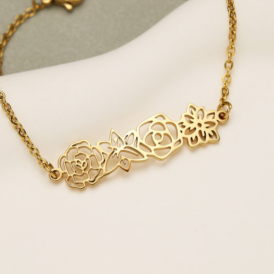 Dainty Birth flower bracelet