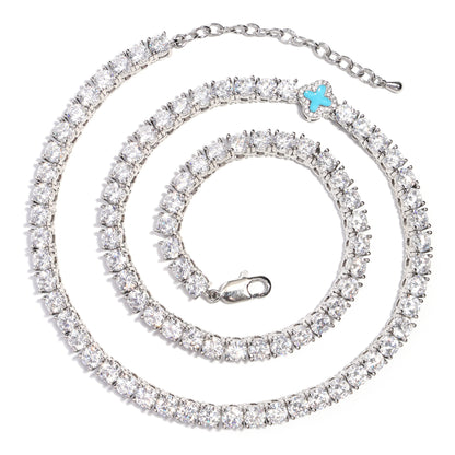 Baby Blue Tennis Gemstone Necklace