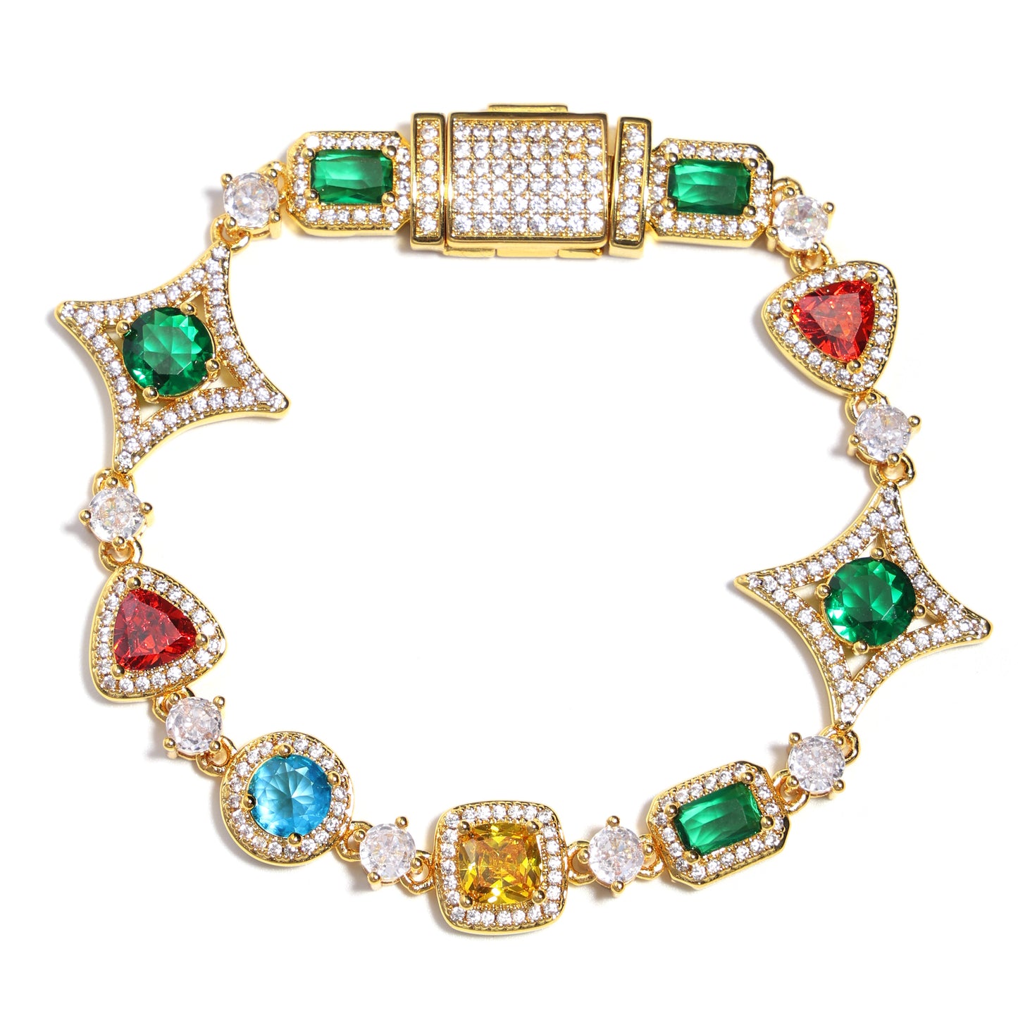 Ice Out Multi-color Diamonds Bracelet