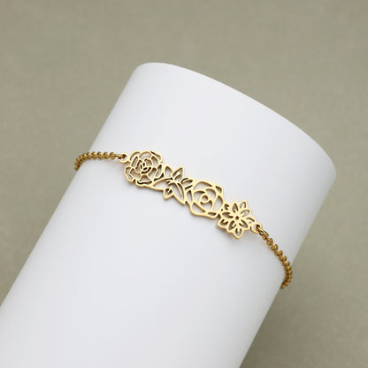 Dainty Birth flower bracelet