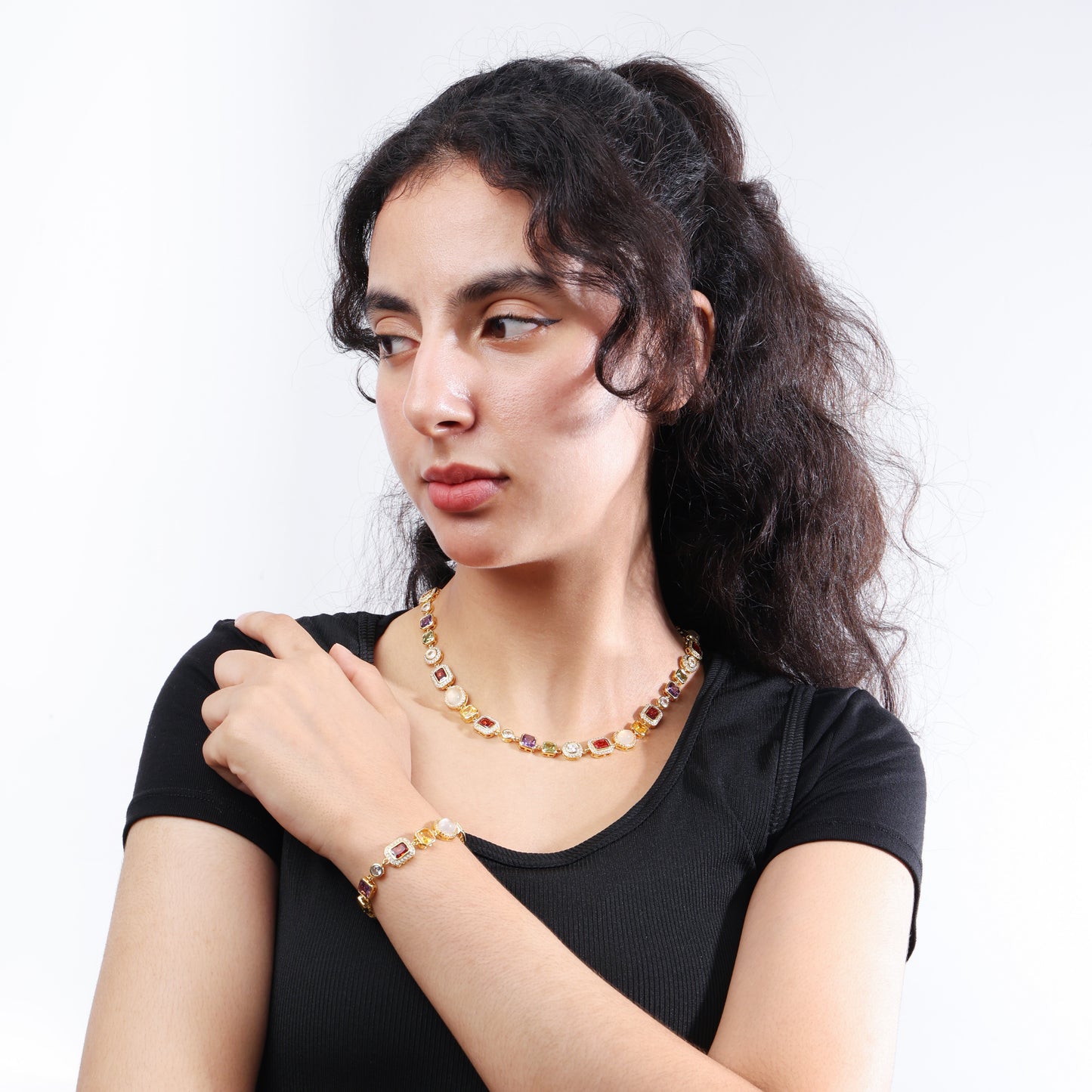 Beautiful Gemstone Set(Gemstone Necklace ＆ Bracelet)