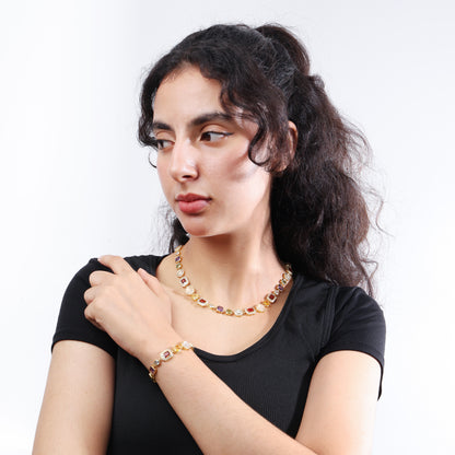 Beautiful Gemstone Set(Gemstone Necklace ＆ Bracelet)