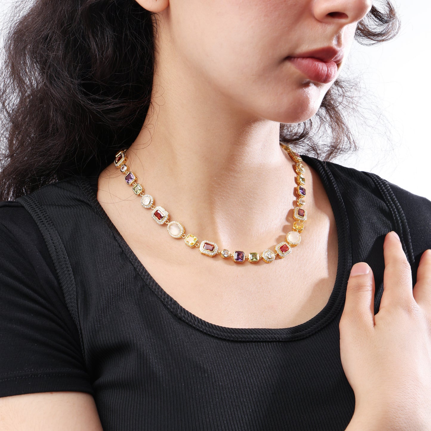Beautiful Gemstone Set(Gemstone Necklace ＆ Bracelet)