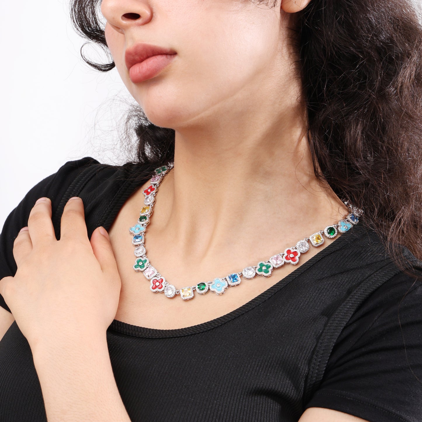 Mosaic Garden Gemstone Set ( Necklace＆ Bracelet)