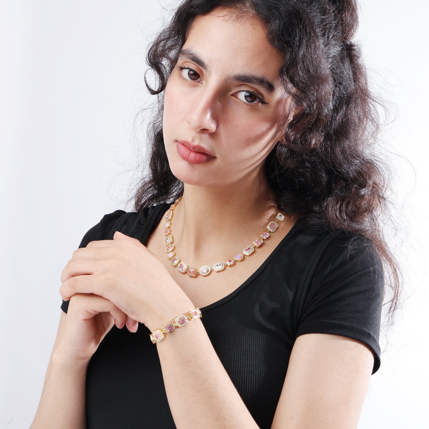 Amour Pink Solstice Gemstone Necklace Set