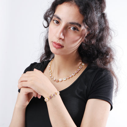 Amour Pink Solstice Gemstone Necklace Set
