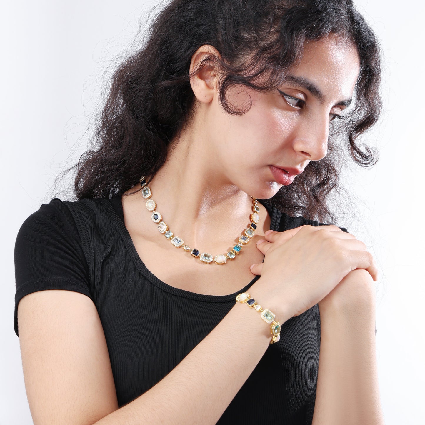 Blue Gemstone Solstice Bundle(Unisex Necklace ＆ Bracelet)