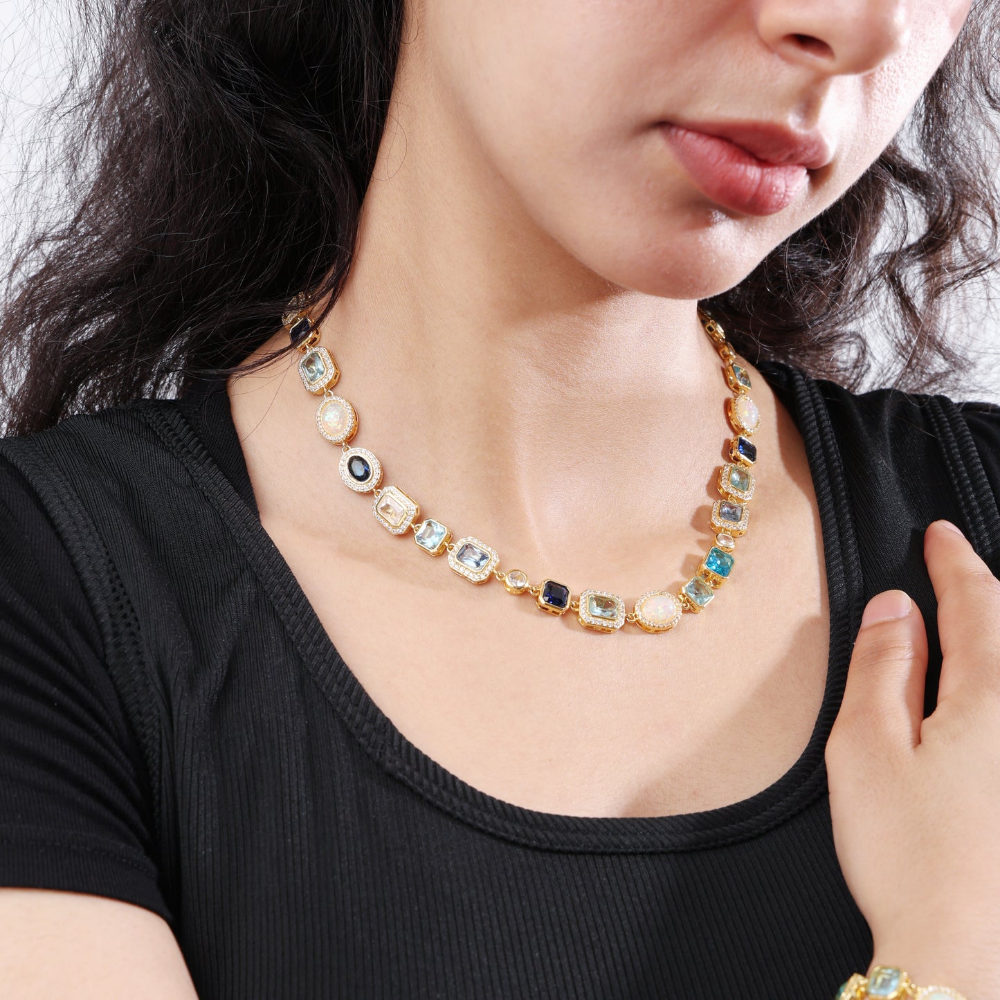 Blue Gemstone Solstice Bundle(Unisex Necklace ＆ Bracelet)