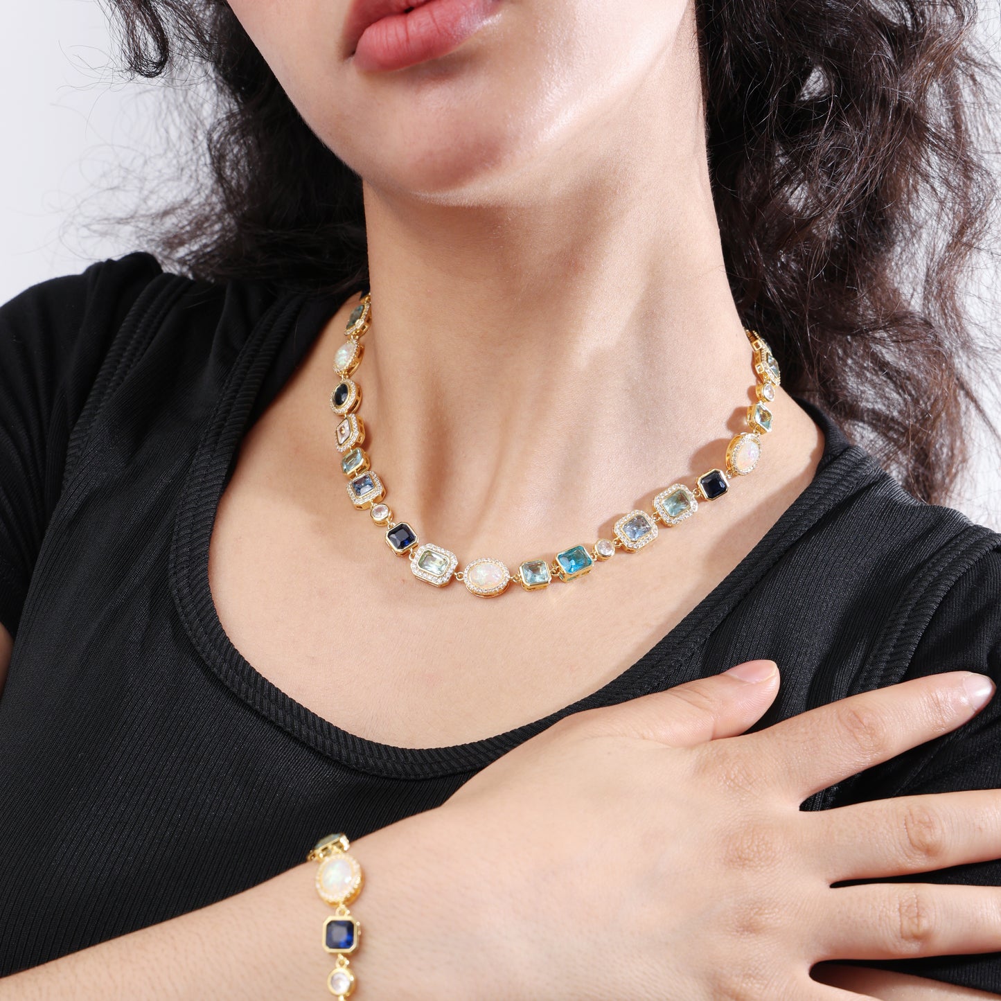 Blue Gemstone Solstice Bundle(Unisex Necklace ＆ Bracelet)