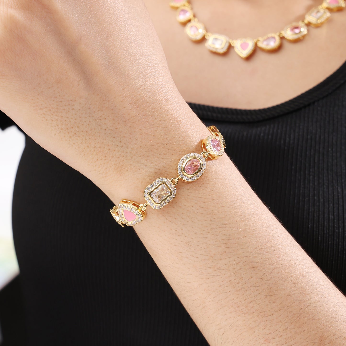 Sakura Dream Pink Gemstone Bracelet