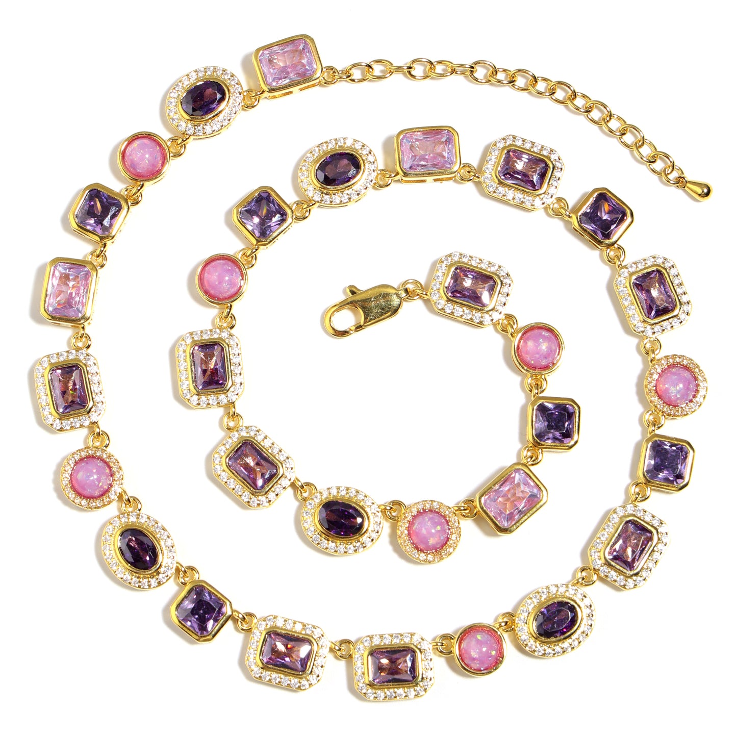 Lunar Purple Gemstone Necklace Set