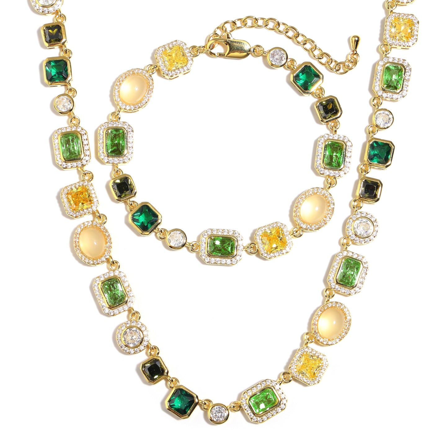 Graduated Green Chrysoprase Gemstone Necklace