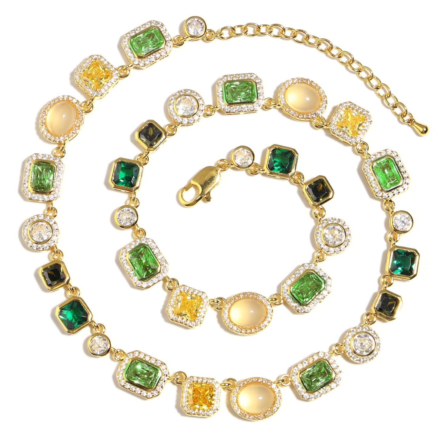 Graduated Green Chrysoprase Gemstone Necklace