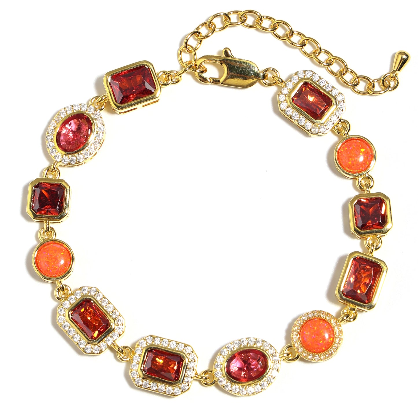 Sunrise Glow Red Gemstone Necklace