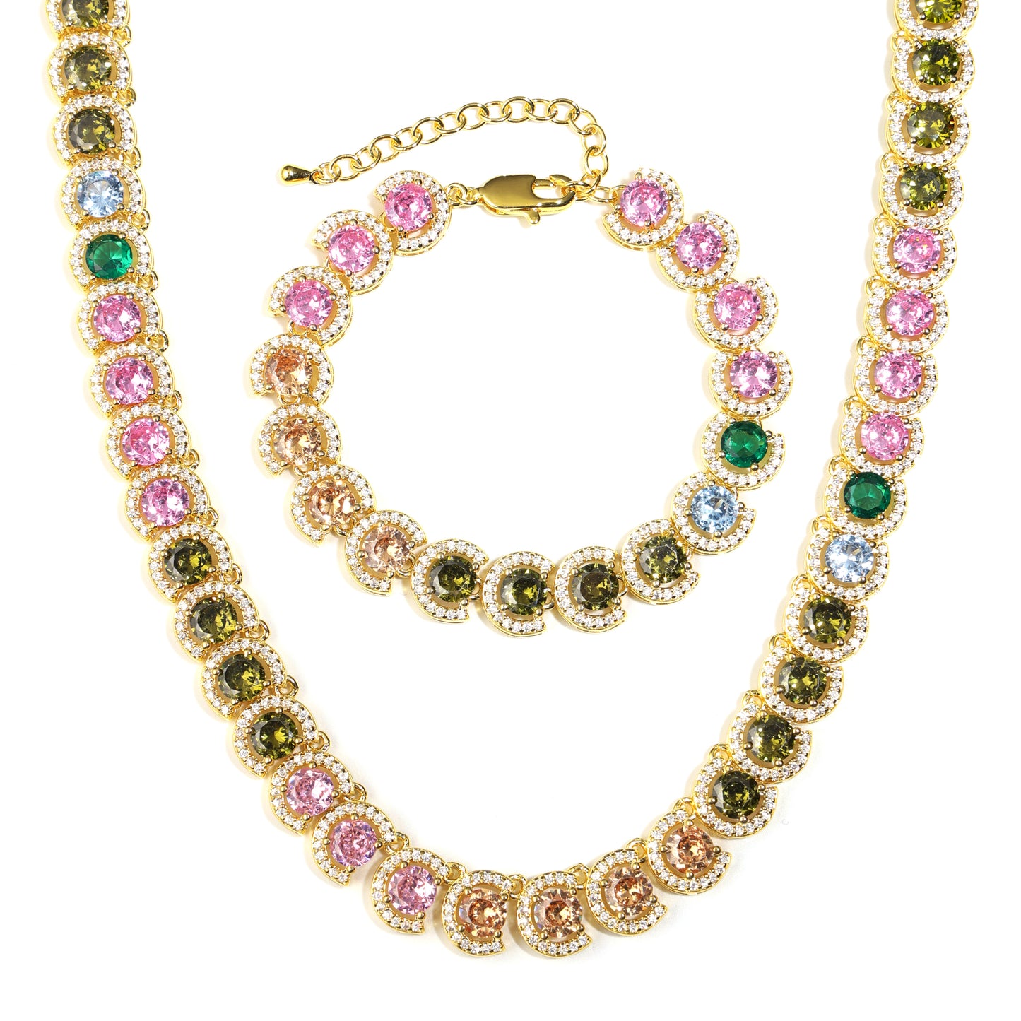 Summer Watermelon Tourmaline Statement Gemstone Bracelet
