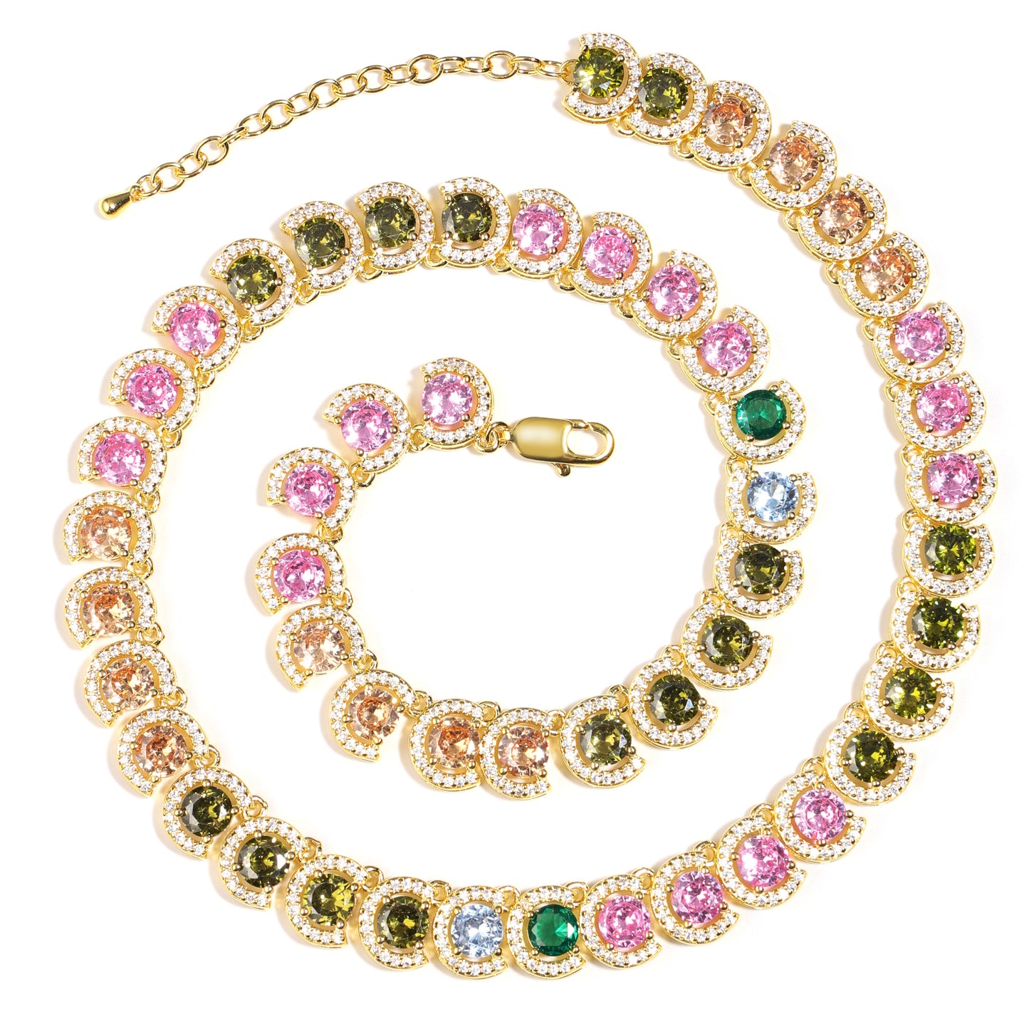 Summer Watermelon Tourmaline Statement Gemstone Bracelet